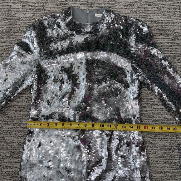 NWT Veronica Beard Silver Sequins Nila MIDI Dress Size 8 Revolve - Picture 11 of 16